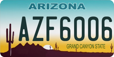 AZ license plate AZF6006
