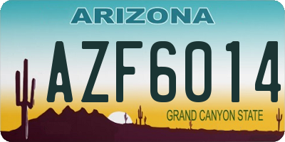 AZ license plate AZF6014