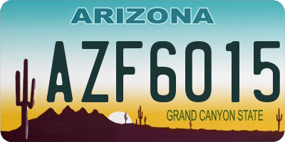 AZ license plate AZF6015