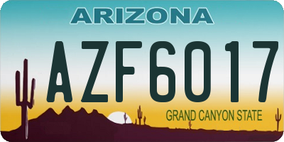 AZ license plate AZF6017