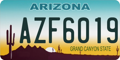 AZ license plate AZF6019