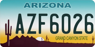 AZ license plate AZF6026