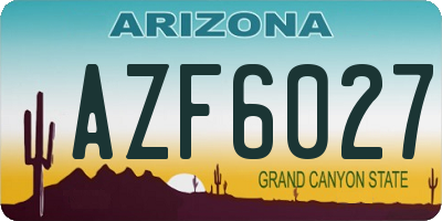 AZ license plate AZF6027