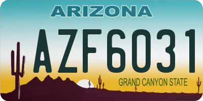 AZ license plate AZF6031