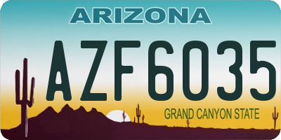 AZ license plate AZF6035