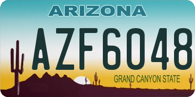 AZ license plate AZF6048