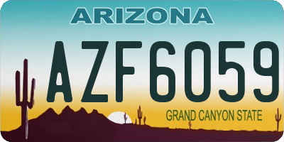 AZ license plate AZF6059