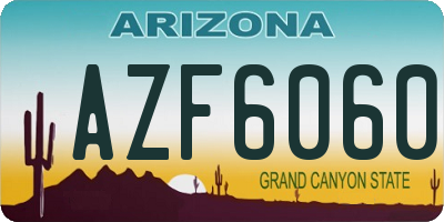 AZ license plate AZF6060