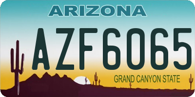 AZ license plate AZF6065