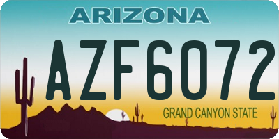AZ license plate AZF6072