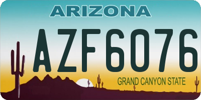 AZ license plate AZF6076