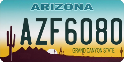 AZ license plate AZF6080