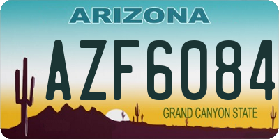 AZ license plate AZF6084