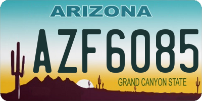 AZ license plate AZF6085