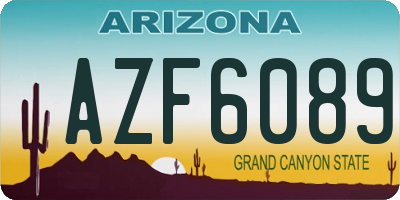 AZ license plate AZF6089