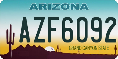 AZ license plate AZF6092