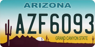 AZ license plate AZF6093
