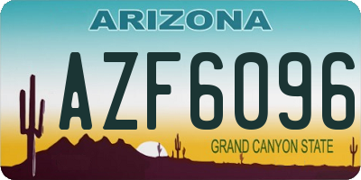 AZ license plate AZF6096