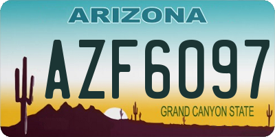 AZ license plate AZF6097