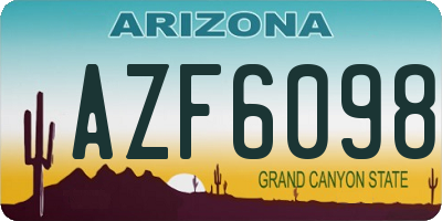 AZ license plate AZF6098