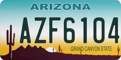 AZ license plate AZF6104