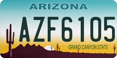 AZ license plate AZF6105