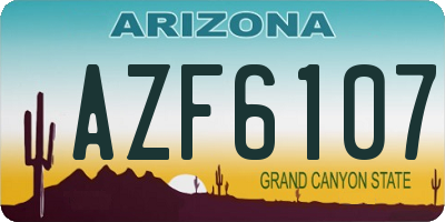 AZ license plate AZF6107