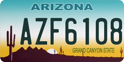 AZ license plate AZF6108