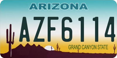AZ license plate AZF6114