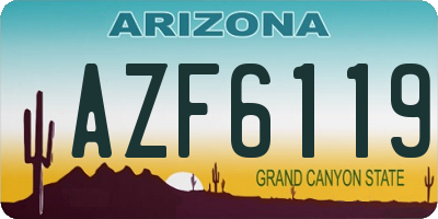 AZ license plate AZF6119