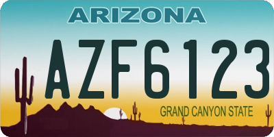 AZ license plate AZF6123