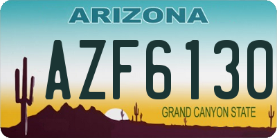 AZ license plate AZF6130
