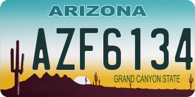 AZ license plate AZF6134