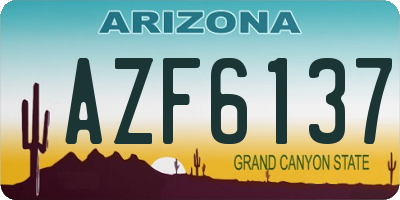 AZ license plate AZF6137