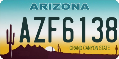 AZ license plate AZF6138