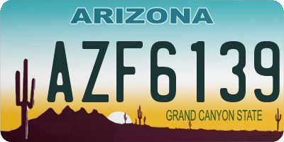 AZ license plate AZF6139