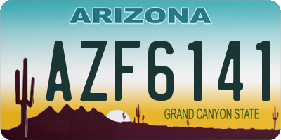 AZ license plate AZF6141