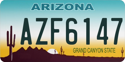 AZ license plate AZF6147