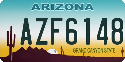 AZ license plate AZF6148