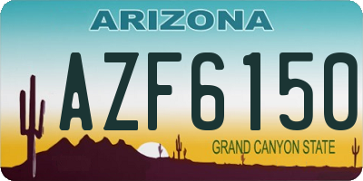 AZ license plate AZF6150