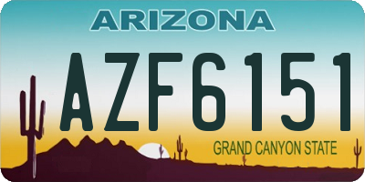 AZ license plate AZF6151