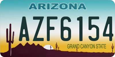 AZ license plate AZF6154