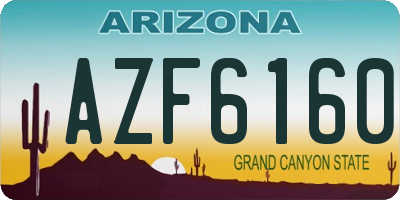 AZ license plate AZF6160