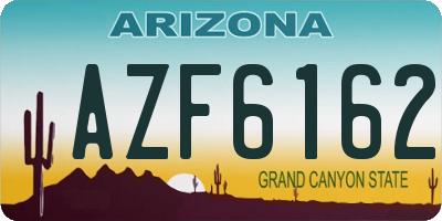 AZ license plate AZF6162
