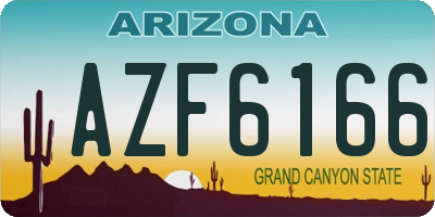 AZ license plate AZF6166