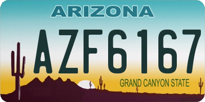 AZ license plate AZF6167