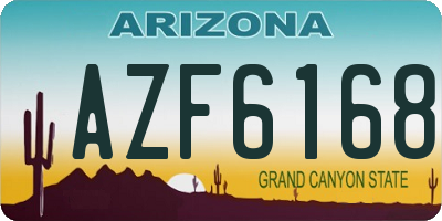 AZ license plate AZF6168
