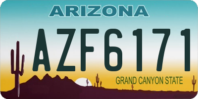 AZ license plate AZF6171