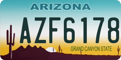 AZ license plate AZF6178