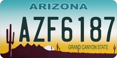 AZ license plate AZF6187
